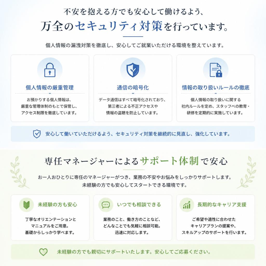 安心・安全のサポート体制