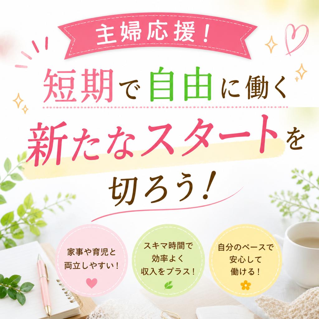 主婦応援！短期で自由に働く新たなスタートを切ろう！