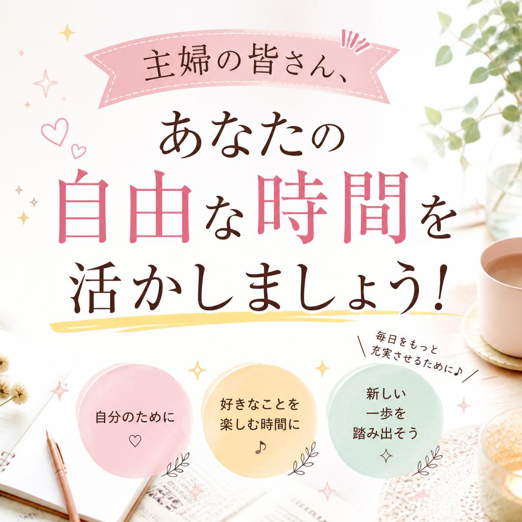 主婦の皆さん、あなたの自由な時間を活かしましょう！