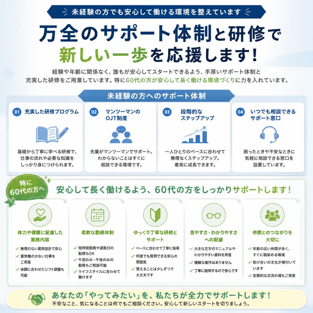 未経験者でも安心してスタートできるサポート体制