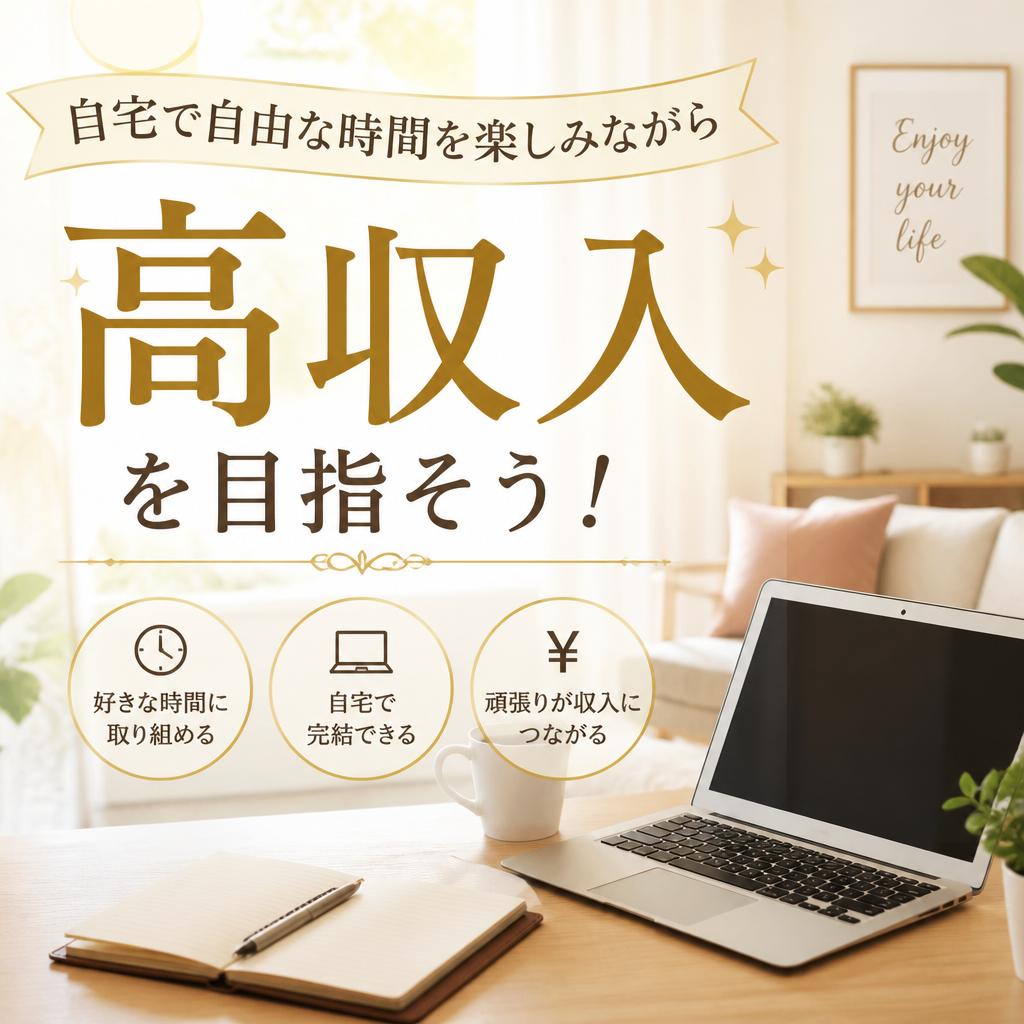自宅で自由な時間を楽しみながら高収入を目指そう！