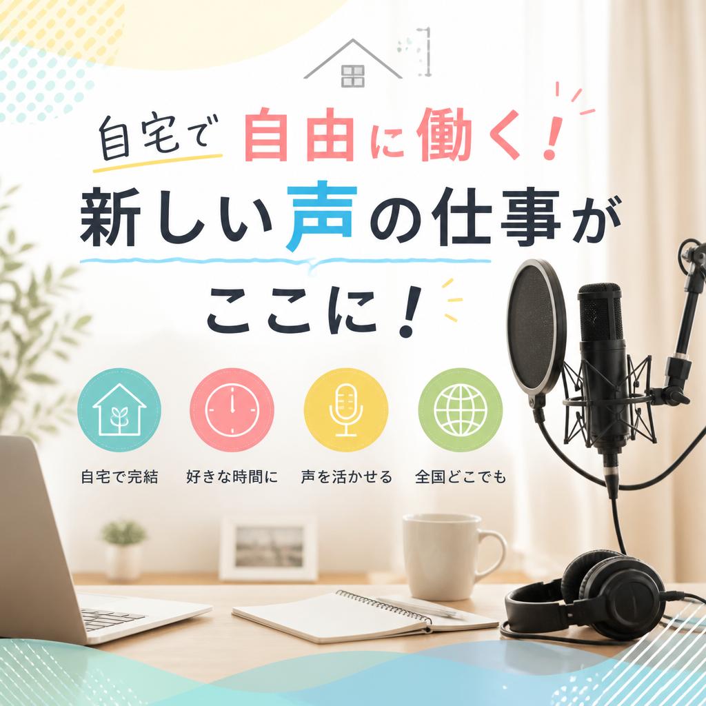 自宅で自由に働く！新しい声の仕事がここに！