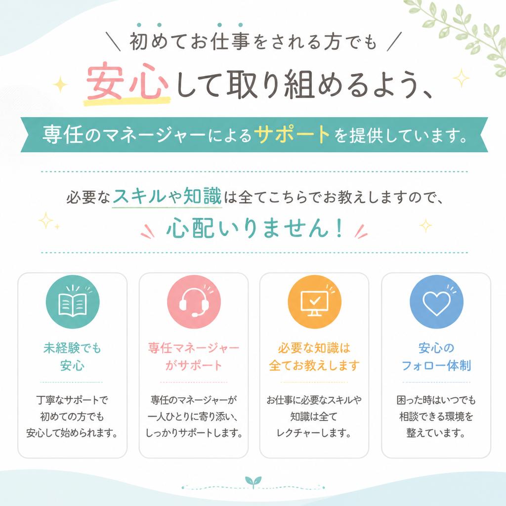 未経験者歓迎！安心のサポート体制