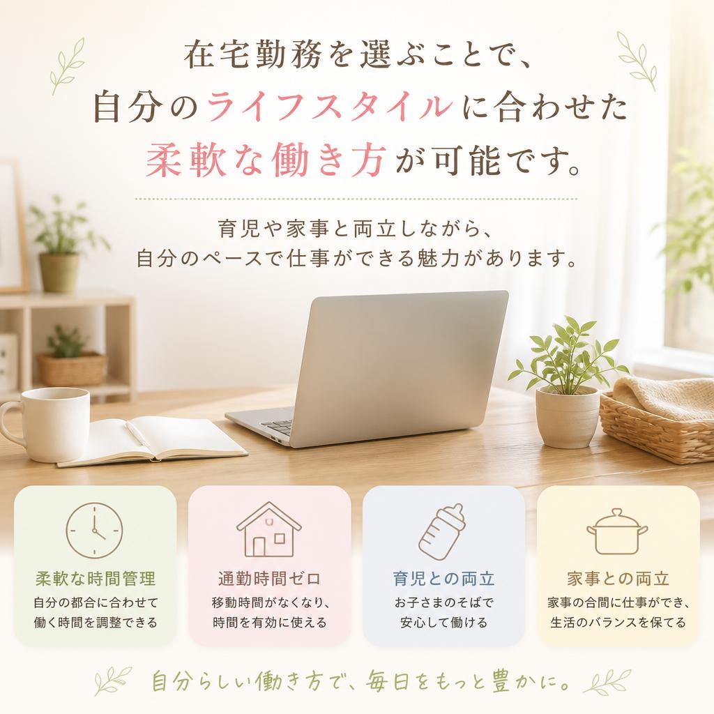 在宅勤務で自由なライフスタイル