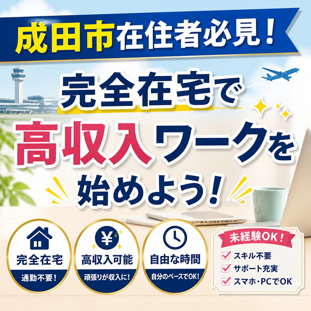 成田市在住者必見！完全在宅で高収入ワークを始めよう！