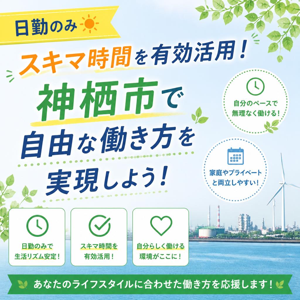 日勤のみ、スキマ時間を有効活用！神栖市で自由な働き方を実現しよう！