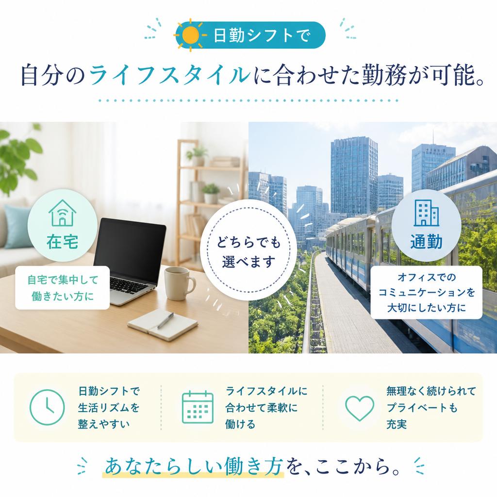 日勤のみのシフト制でスケジュール自由