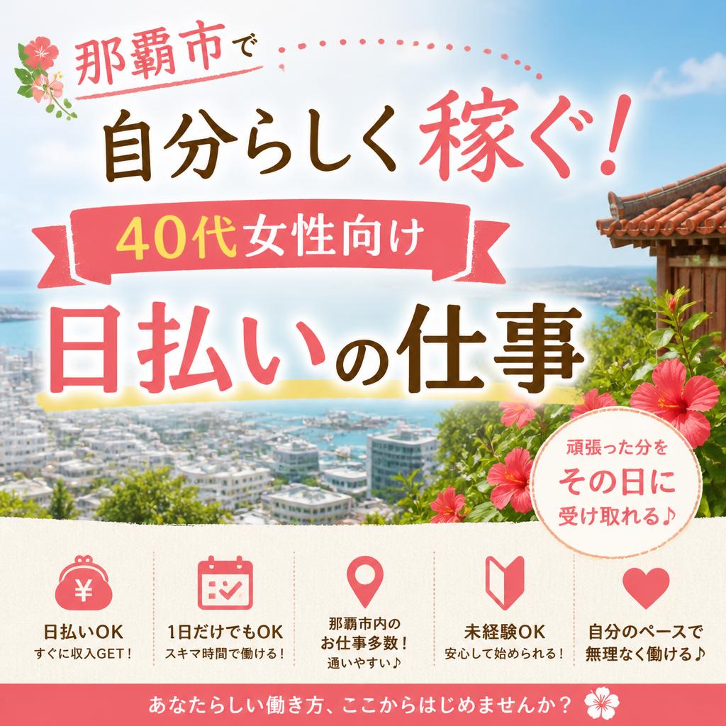那覇市で自分らしく稼ぐ！40代女性向け日払いの仕事