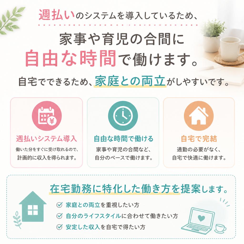 主婦や育児との両立も可能