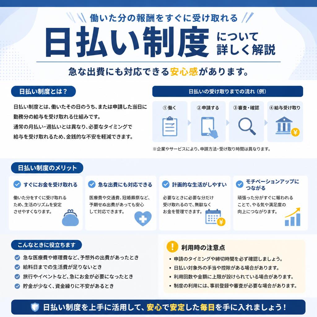 安心の日払いシステム
