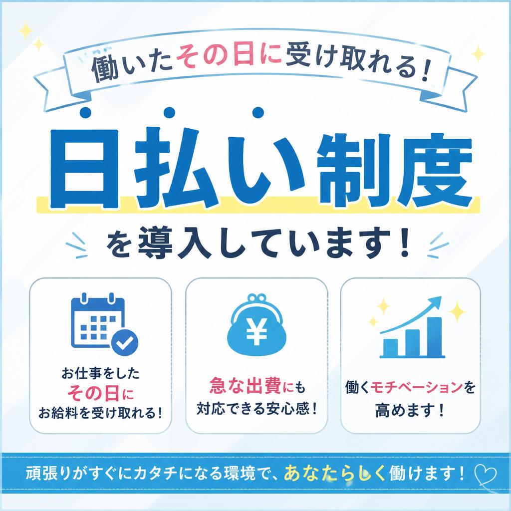 日払いで安心！