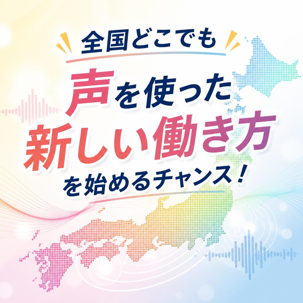 全国どこでも声を使った新しい働き方を始めるチャンス！