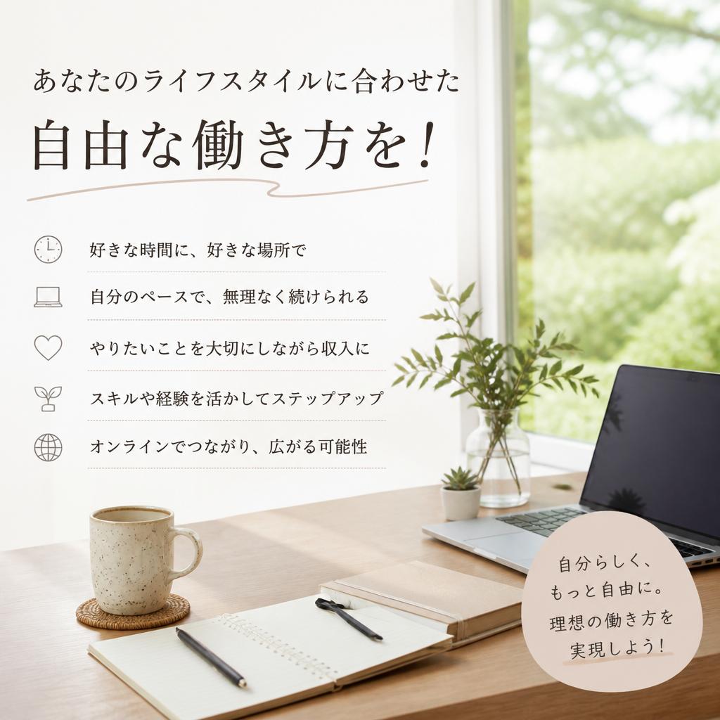 あなたのライフスタイルに合わせた自由な働き方を！