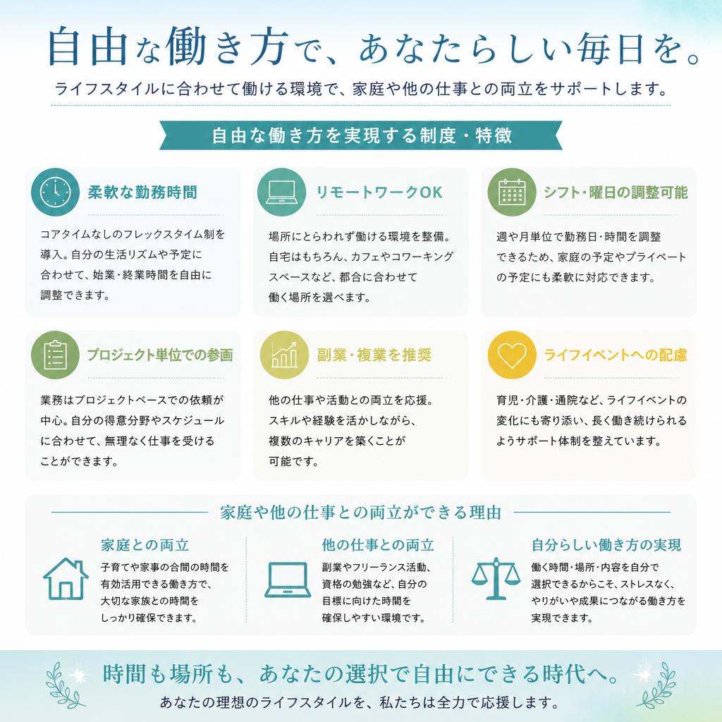 あなたのライフスタイルに合わせた働き方
