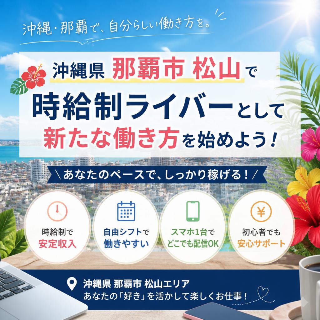 沖縄県那覇市松山で時給制ライバーとして新たな働き方を始めよう！