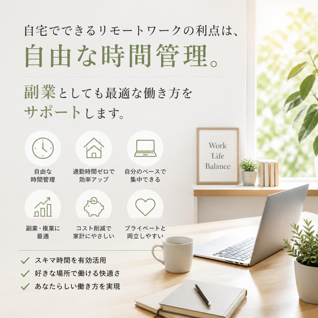 自宅で気軽に！リモートワークの魅力