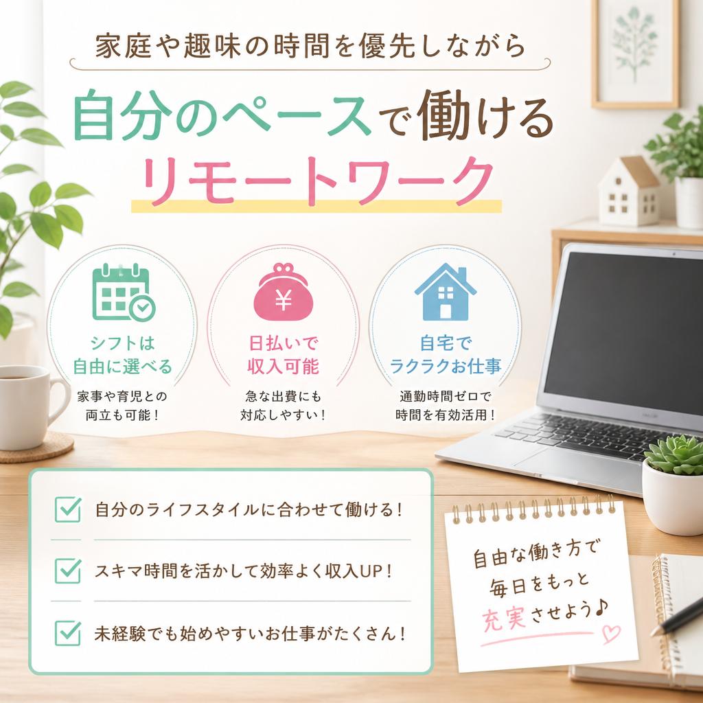 リモートワークで自由な働き方を実現