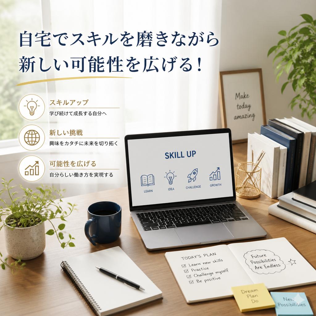 自宅でスキルを磨きながら新しい可能性を広げる！