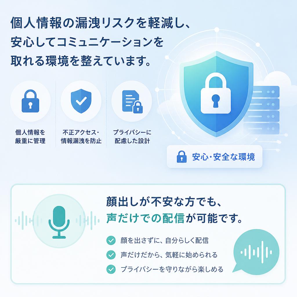 安全なおしゃべりの環境