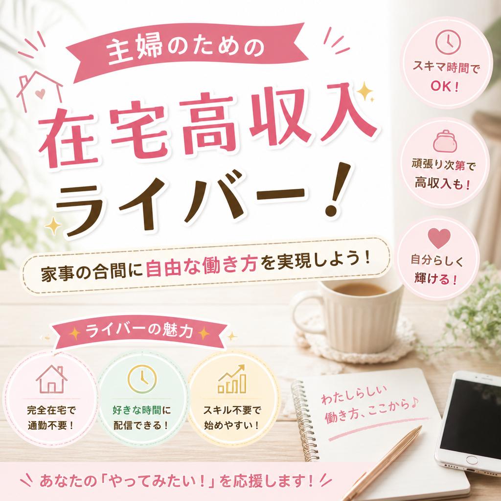 主婦のための在宅高収入ライバー！家事の合間に自由な働き方を実現しよう！